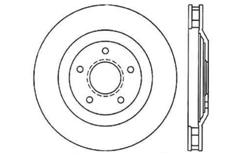 Chevrolet Corvette Brake Rotor (1) - Front Left - Stoptech - Slotted & Drilled - Black - `97-`04