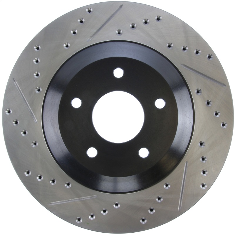 Cadillac XLR Brake Rotor (1) - Front Right - Stoptech - Slotted & Drilled - Black - `04-`09 Cadillac XLR Brake Rotor (1) - Front Right - Stoptech - Slotted & Drilled - Black - `04-`09