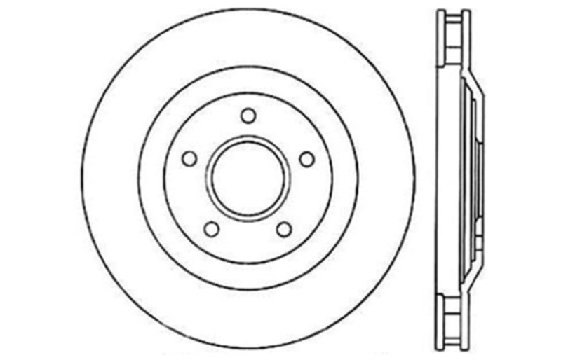 Chevrolet Corvette Brake Rotor (1) - Front Right - Stoptech - Slotted & Drilled - Black - `97-`04