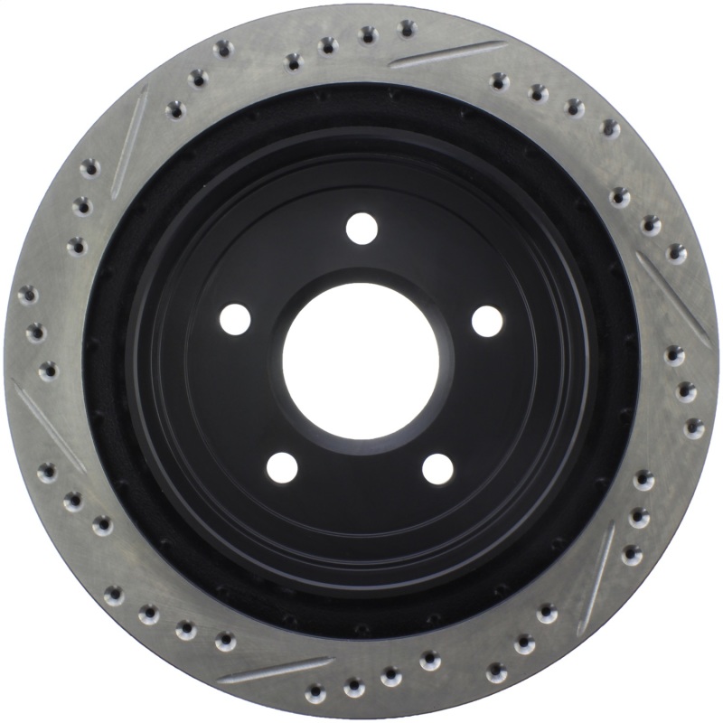 Cadillac XLR Brake Rotor (1) - Rear Left - Stoptech - Sport Drilled & Slotted - Black - `04-`09