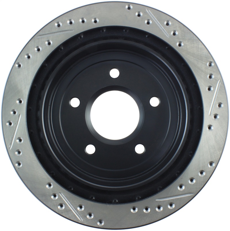 Cadillac XLR Brake Rotor (1) - Rear Right - Stoptech - Slotted & Drilled - Black - `04-`09