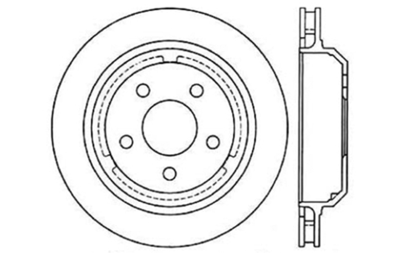 Pontiac Trans Am Brake Rotor(s) (1) - Rear Left - Stoptech - Slotted & Drilled - Black - `98-`02