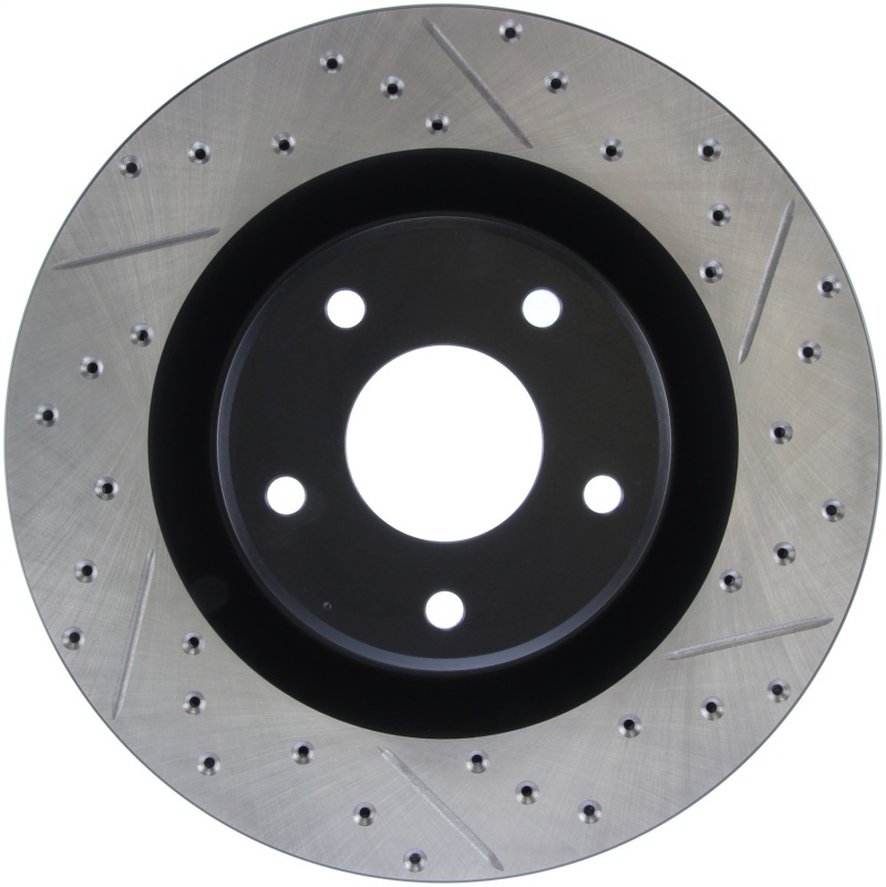 Cadillac XLR Brake Rotor (1) - Front Left - Stoptech - Drilled & Slotted - Black - `05-`07 Cadillac XLR Brake Rotor (1) - Front Left - Stoptech - Drilled & Slotted - Black - `05-`07