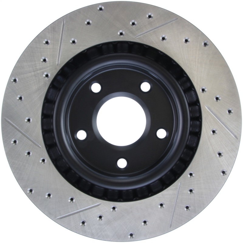 Cadillac XLR Brake Rotor (1) - Front Left - Stoptech - Drilled & Slotted - Black - `05-`07
