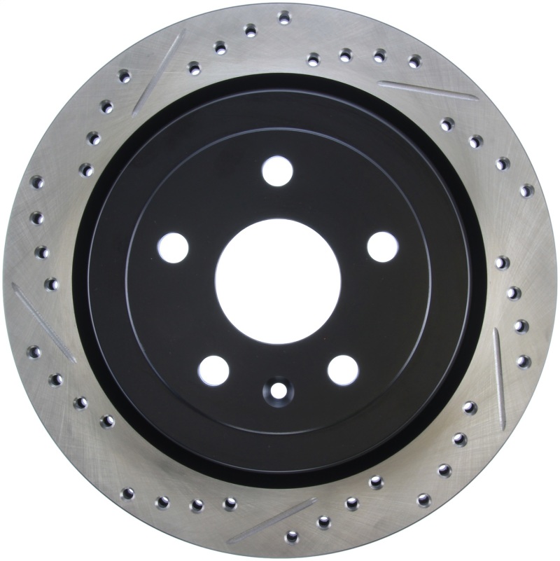 Cadillac CTS Brake Rotor(1) - Rear Right - Stoptech - Slotted/Drilled - Black - `08-`19 Cadillac CTS Brake Rotor(1) - Rear Right - Stoptech - Slotted/Drilled - Black - `08-`19