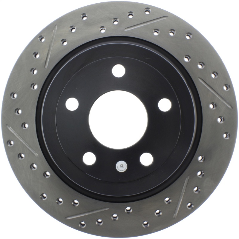 Chevrolet Cobalt Brake Rotor (1) - Rear Right - Stoptech - Slotted & Drilled Sport - Black - `08-`10 Chevrolet Cobalt Brake Rotor (1) - Rear Right - Stoptech - Slotted & Drilled Sport - Black - `08-`10