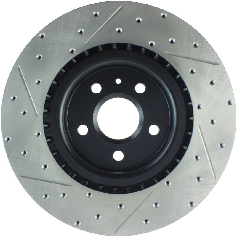 Buick Regal Brake Rotor (1) - Front Left - Stoptech - Slotted & Drilled Sport Rotor - Black - `12-`13