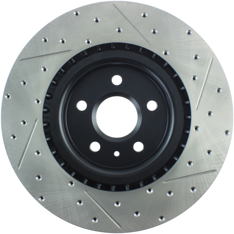 Buick Regal Brake Rotor(1) - Front Right - Stoptech - Slotted/Drilled - Black - `12-`13
