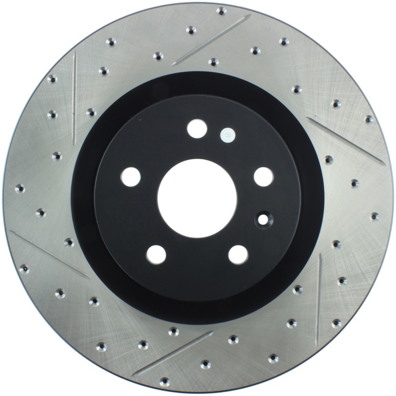 Buick Regal Brake Rotor(1) - Front Right - Stoptech - Slotted/Drilled - Black - `12-`13 Buick Regal Brake Rotor(1) - Front Right - Stoptech - Slotted/Drilled - Black - `12-`13