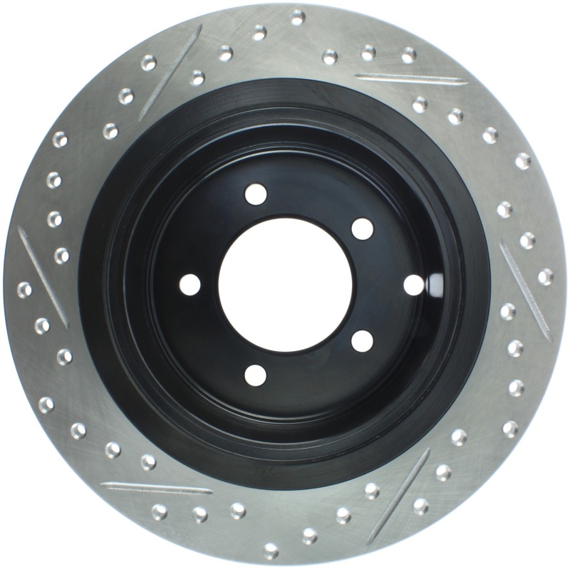 Chrysler 200 Brake Rotor (1) - Rear Left - Stoptech - Slotted & Drilled - Black - `11-`14