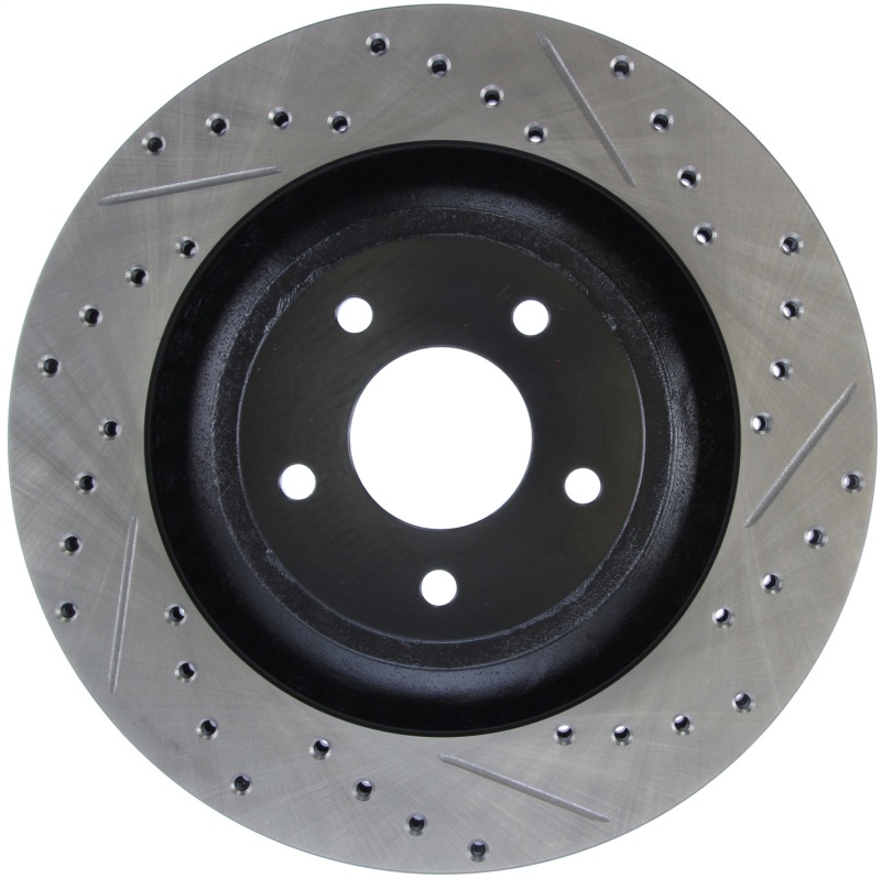 Dodge Caliber Brake Rotors (1) - Front Left - Stoptech - Slotted/Drilled Sport - Black - `08-`09 Dodge Caliber Brake Rotors (1) - Front Left - Stoptech - Slotted/Drilled Sport - Black - `08-`09