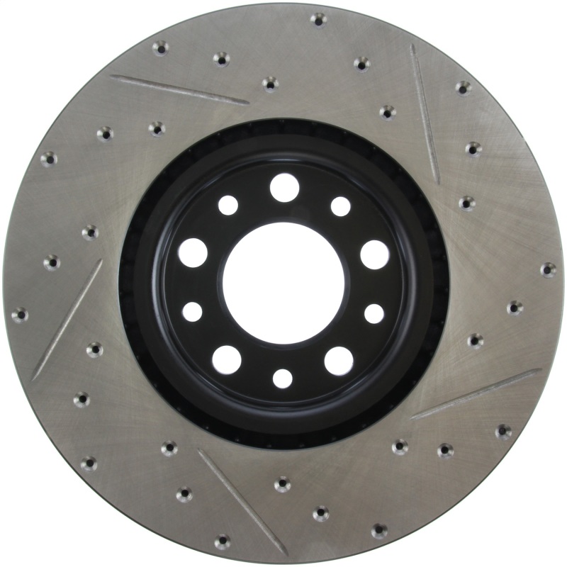 Chrysler 200 Brake Rotor (1) - Front Right - Stoptech - Slotted/Drilled - Black - `15-`17
