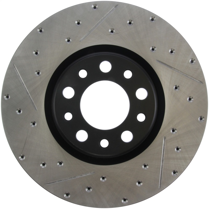 Chrysler 200 Brake Rotor (1) - Front Right - Stoptech - Slotted/Drilled - Black - `15-`17 Chrysler 200 Brake Rotor (1) - Front Right - Stoptech - Slotted/Drilled - Black - `15-`17