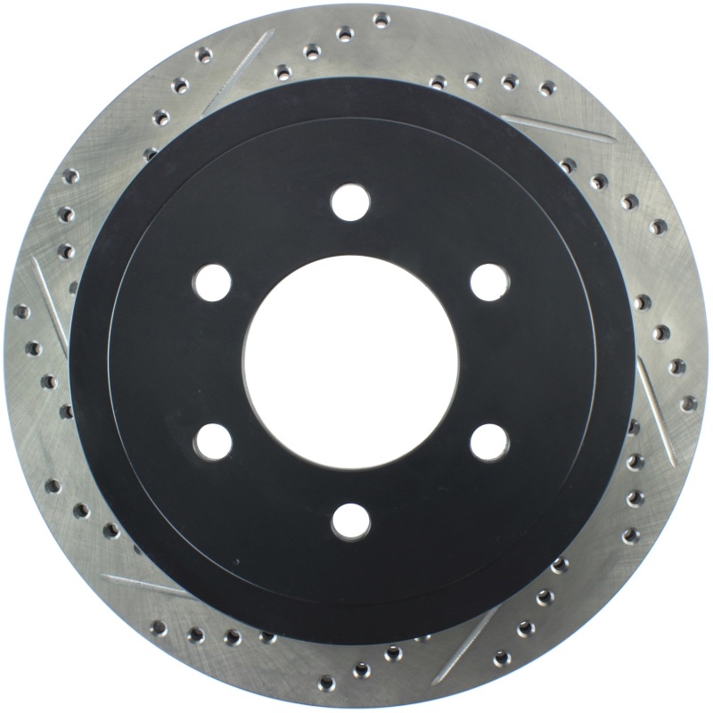 Lincoln Mark LT Brake Rotor (1) - Rear Right - Stoptech - Slotted & Drilled - Black E-Coated - `05-`08 Lincoln Mark LT Brake Rotor (1) - Rear Right - Stoptech - Slotted & Drilled - Black E-Coated - `05-`08