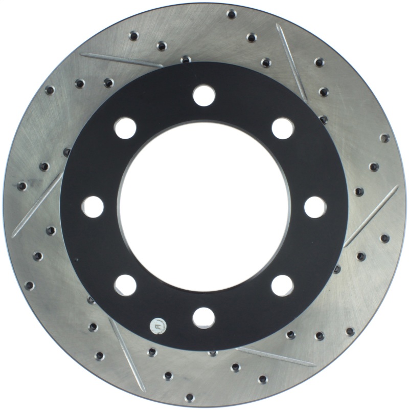 Ford F-350 Super Duty Brake Rotor (1) - Front Left - Stoptech - Slotted & Drilled Sport - Black - `05-`12 Ford F-350 Super Duty Brake Rotor (1) - Front Left - Stoptech - Slotted & Drilled Sport - Black - `05-`12