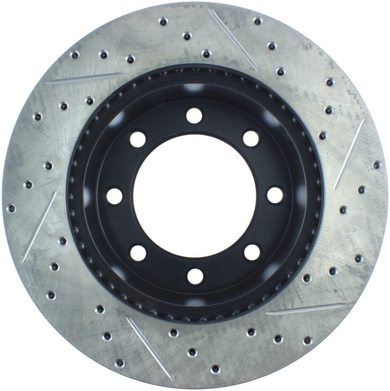 Ford F-250 Super Duty Brake Rotors (1) - Front Right - Stoptech - Slotted & Drilled Sport - Black - `05-`13