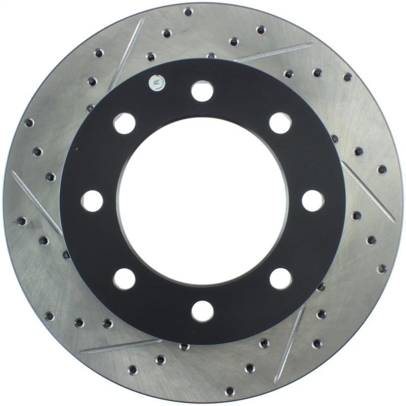 Ford F-350 Super Duty Brake Rotors (1) - Front Right - Stoptech - Slotted & Drilled Sport - Black - `05-`12 Ford F-350 Super Duty Brake Rotors (1) - Front Right - Stoptech - Slotted & Drilled Sport - Black - `05-`12