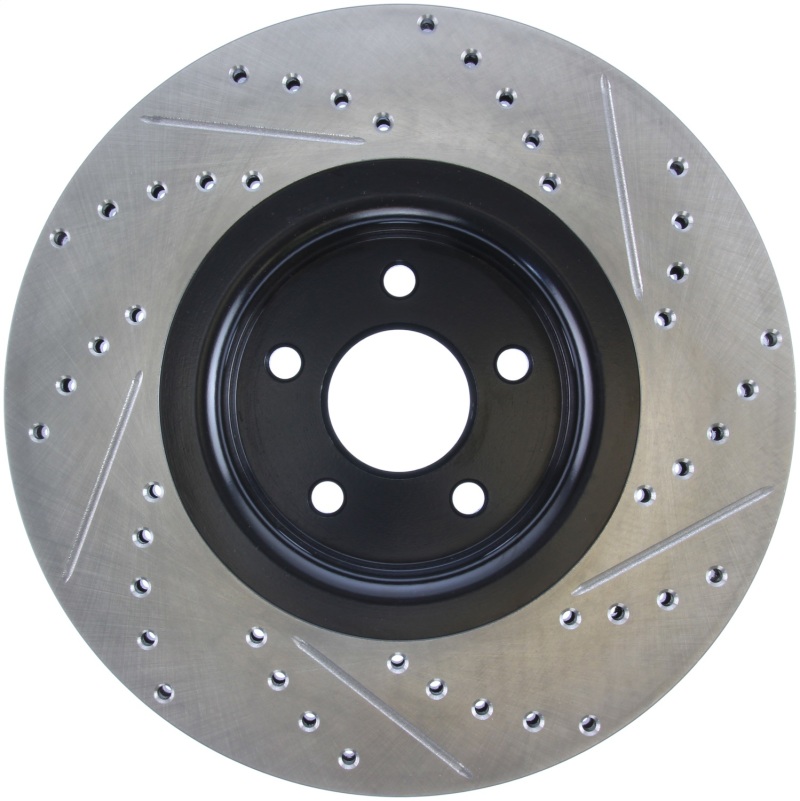 Lincoln MKC Brake Rotor (1) - Front Right - Stoptech - Slotted & Drilled - Black - `15-`19