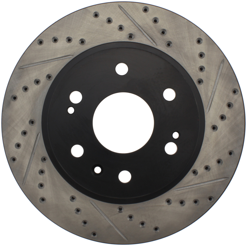 Chevrolet Cheyenne Brake Rotor (1) - Front Left - Stoptech - Sport Drilled & Slotted - Black - `10-`17