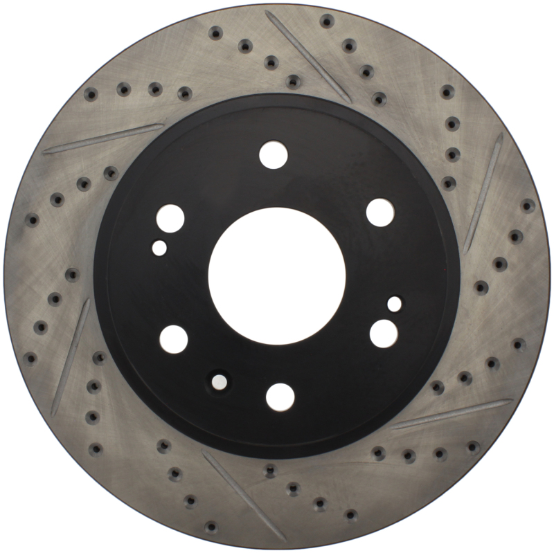 Chevrolet Avalanche Brake Rotor (1) - Front Right - Stoptech - Drilled & Slotted, Sport, E-Coated - Black - `07-`13