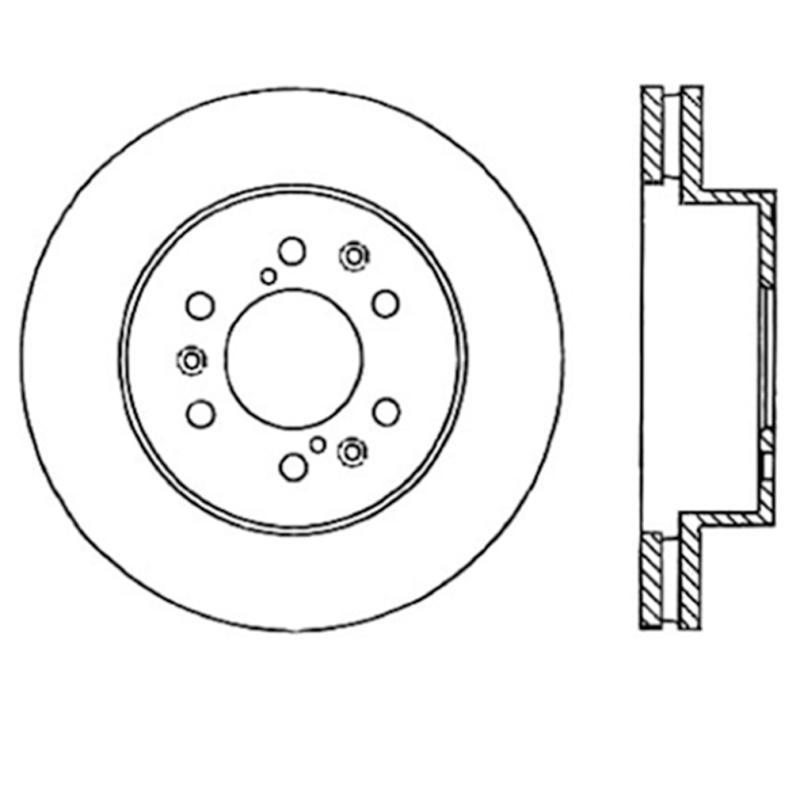 Chevrolet Cheyenne Brake Rotor (1) - Front Right - Stoptech - Drilled & Slotted, Sport, E-Coated - Black - `10-`17