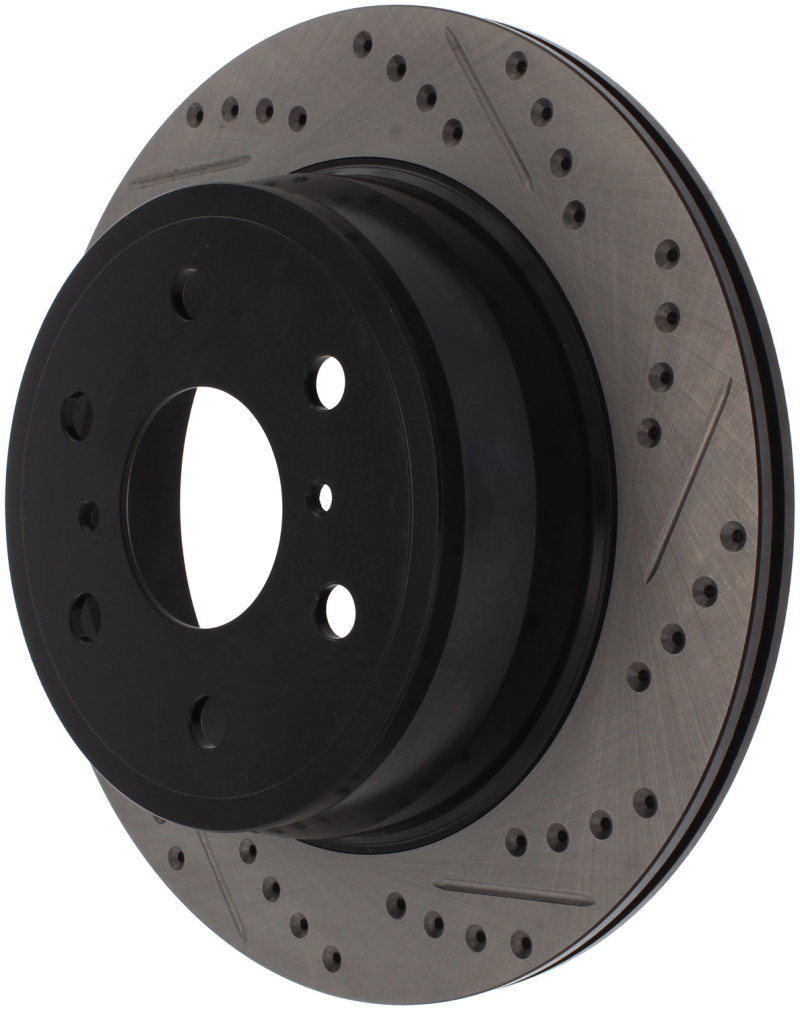 Cadillac Escalade Brake Rotor (1) - Rear Right - Stoptech - Sport Drilled & Slotted - Black E-Coated - `07-`20