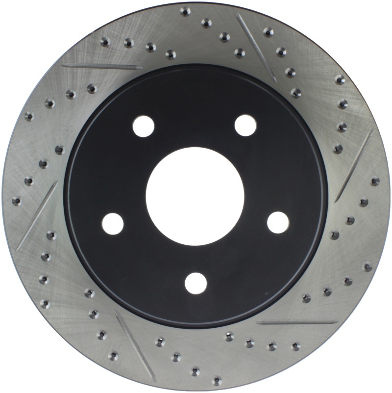 Dodge Ram 1500 Brake Rotor (1) - Front Left - Stoptech - Sport Drilled & Slotted, High Carbon, Black E-Coated - Black - `02-`10 Dodge Ram 1500 Brake Rotor (1) - Front Left - Stoptech - Sport Drilled & Slotted, High Carbon, Black E-Coated - Black - `02-`10