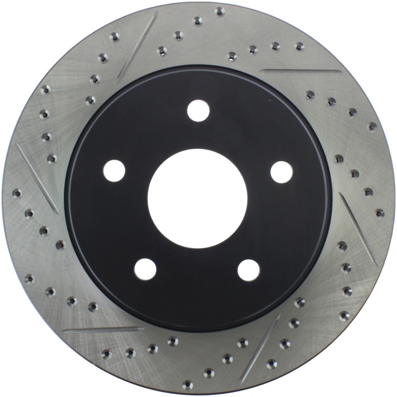 Ram 4000 Brake Rotor (1) - Front Right - Stoptech - Sport Drilled & Slotted, Black E-Coated - Black - `16-`17