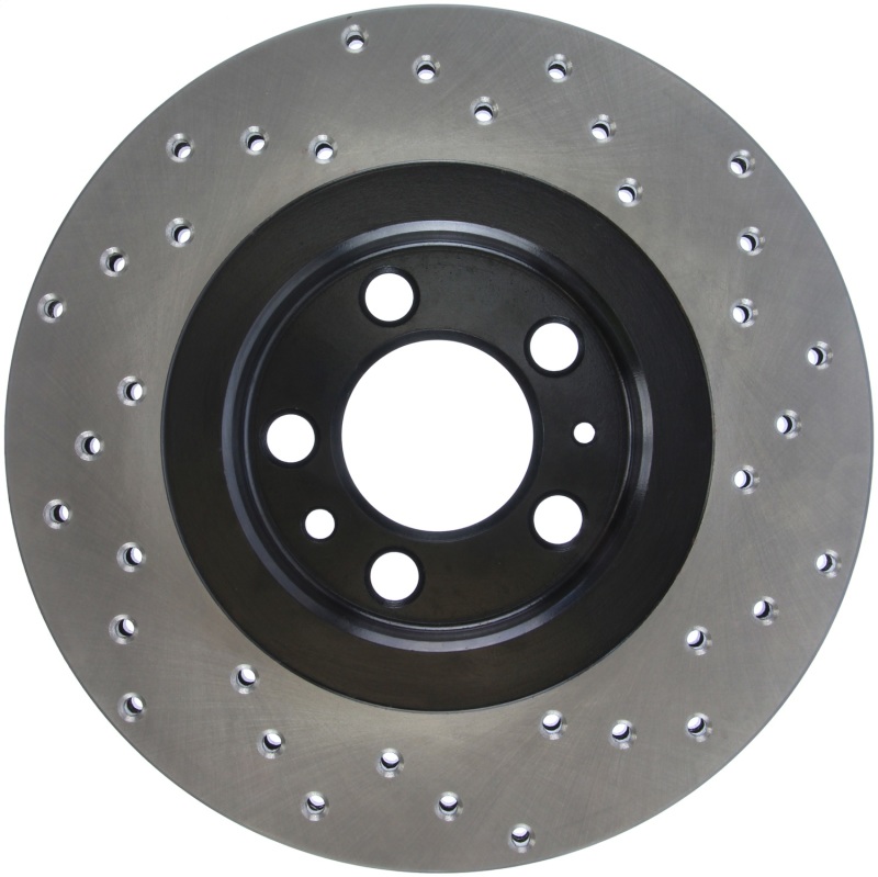 Volkswagen Clasico Brake Rotor (1) - Front Right - Stoptech - Drilled/Slotted - Black - `11-`15