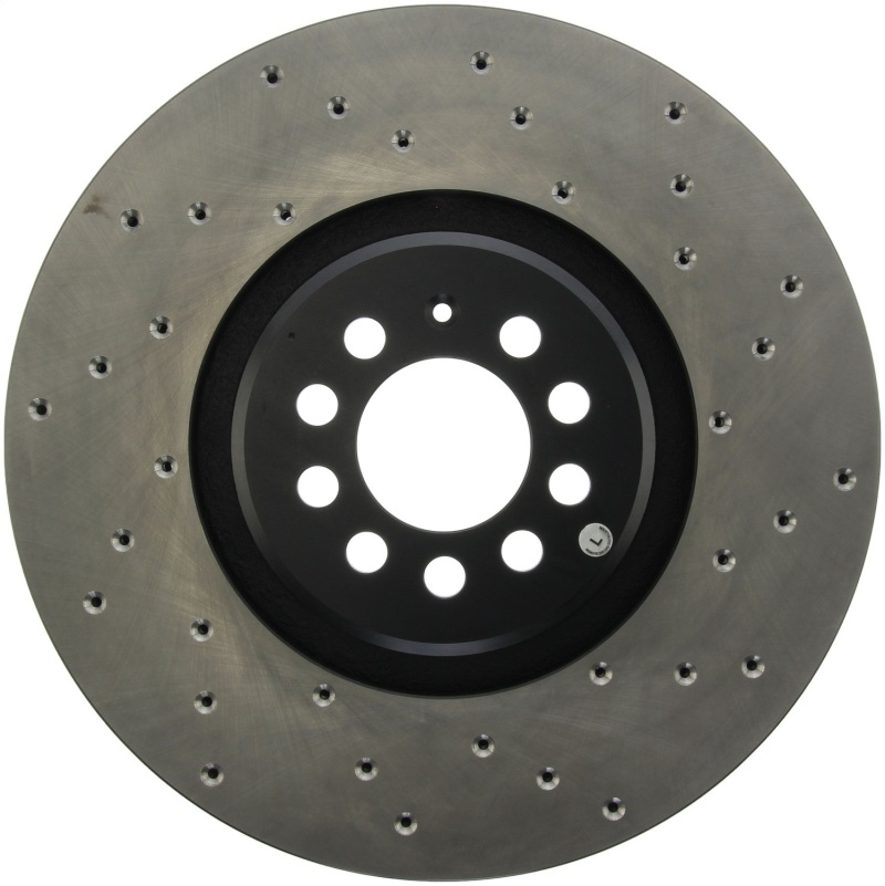 Audi TT Quattro Brake Rotor (1) - Front Left - Stoptech - Drilled Sport - Black - `04-`06
