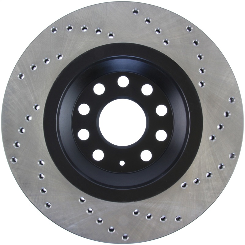 Audi S3 Brake Rotor (1) - Rear Right - Stoptech - Sport Cross Drilled, E-Coated - Black - `08-`19