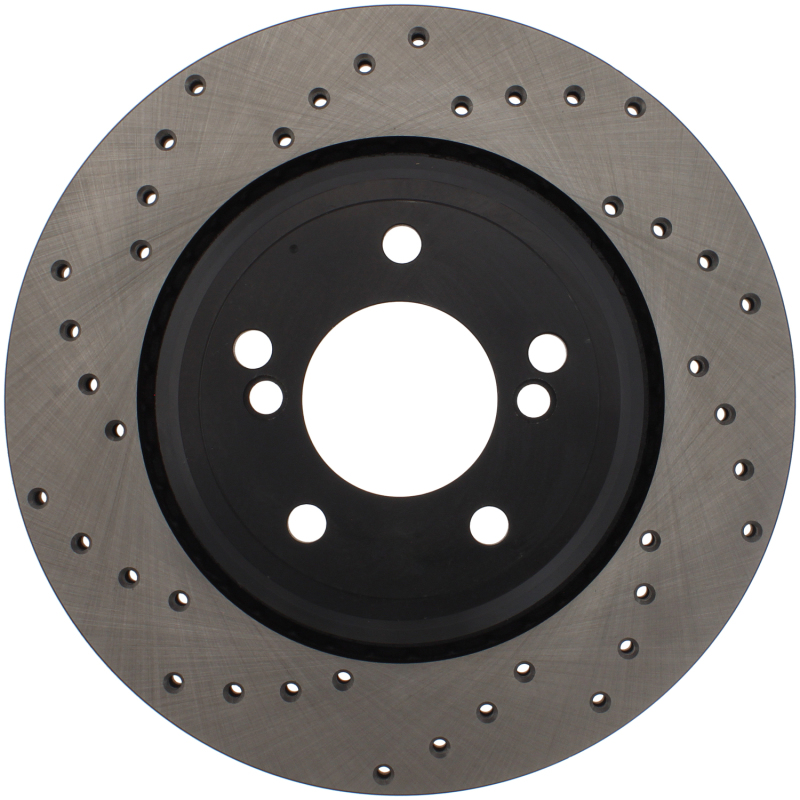 BMW M3 Brake Rotor (1) - Rear Right - Stoptech - Drilled Sport - Black - `01-`06