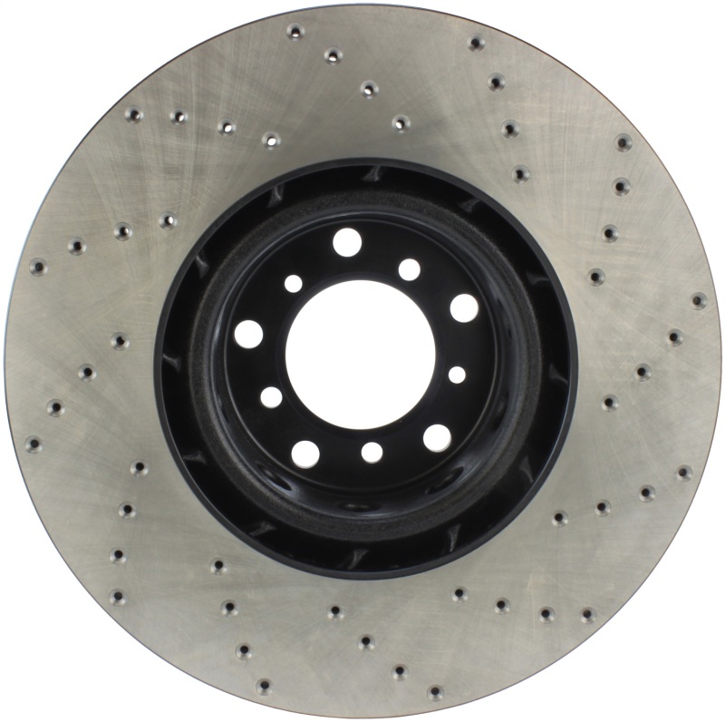 BMW M5 Brake Rotor (1) - Front Right - Stoptech - Drilled Sport - Black - `00-`03