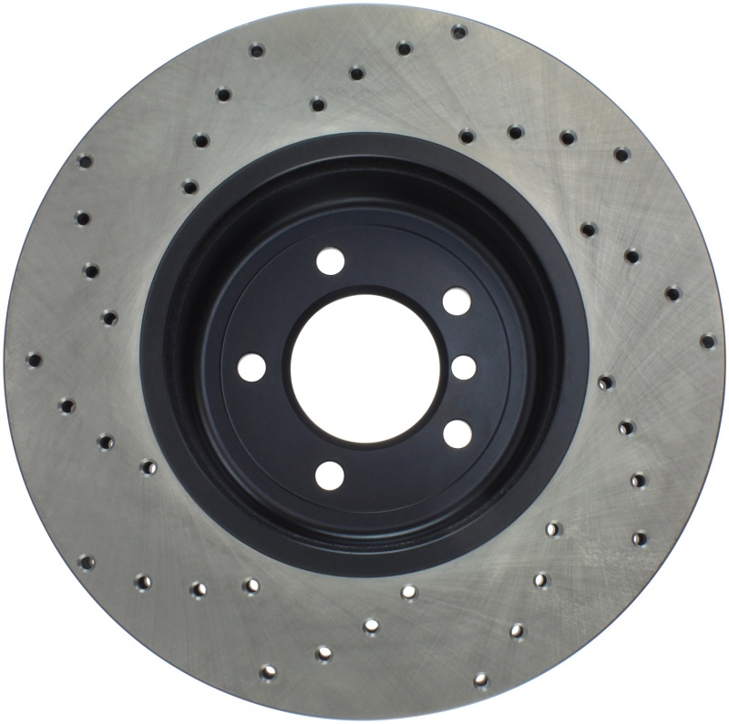 BMW 535i Brake Rotor (1) - Front Left - Stoptech - Drilled Sport - Black - `08-`10