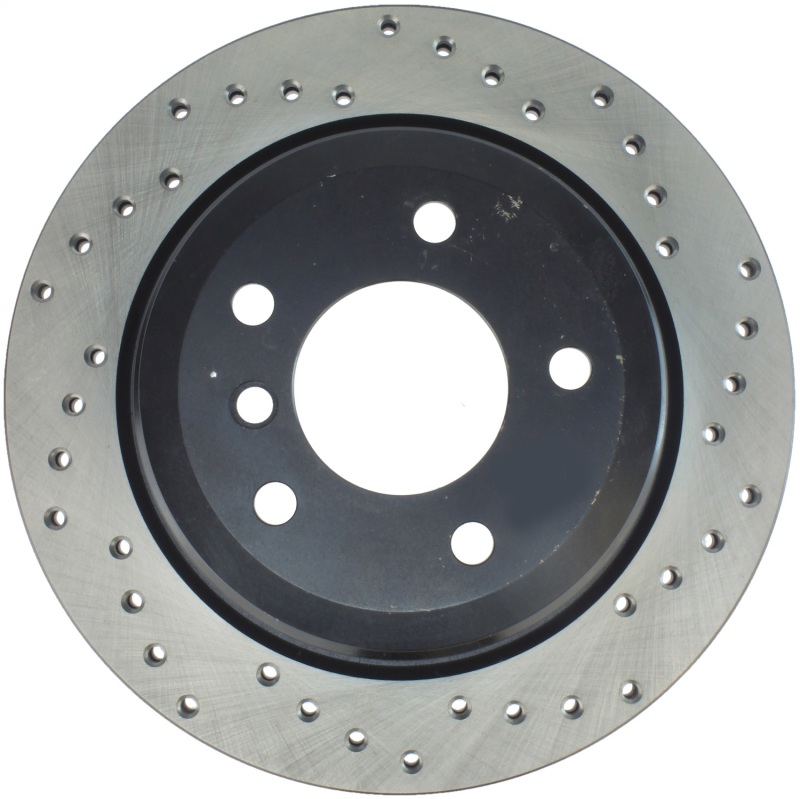 BMW 1 Series Brake Rotor (1) - Rear Left - Stoptech - Drilled Sport - Black - `06-`10 BMW 1 Series Brake Rotor (1) - Rear Left - Stoptech - Drilled Sport - Black - `06-`10