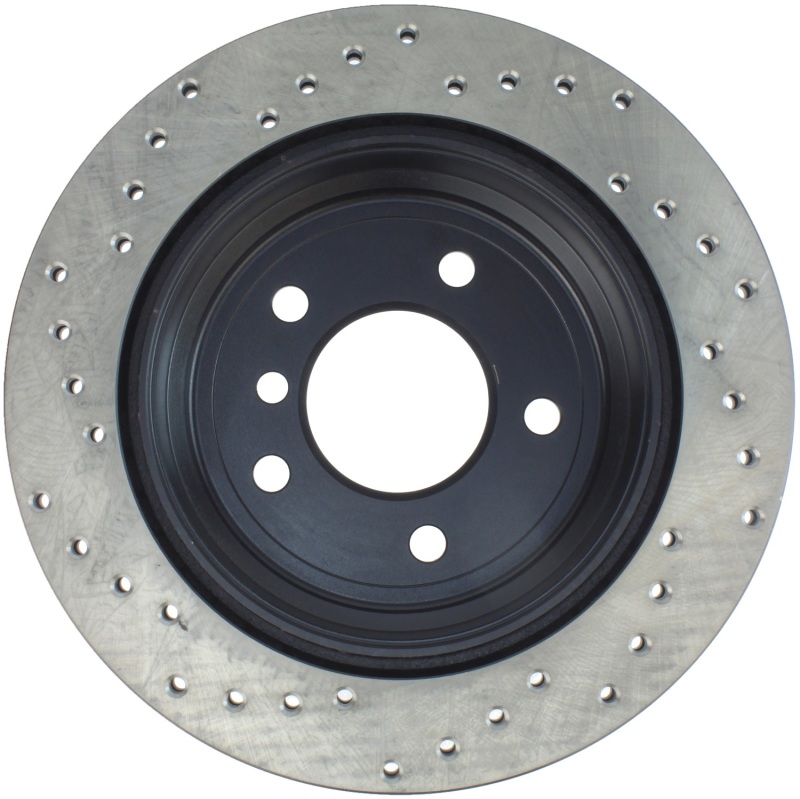 BMW 1 Series Brake Rotor (1) - Rear Left - Stoptech - Drilled Sport - Black - `06-`10