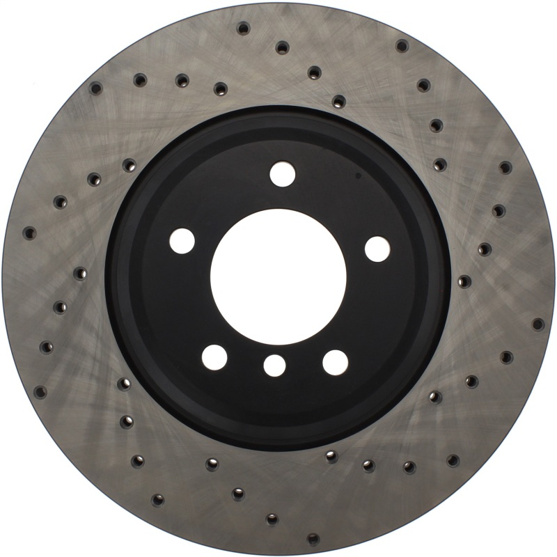 BMW 335i Brake Rotor (1) - Front Left - Stoptech - Cryo Drilled Sport - Black - `07-`13