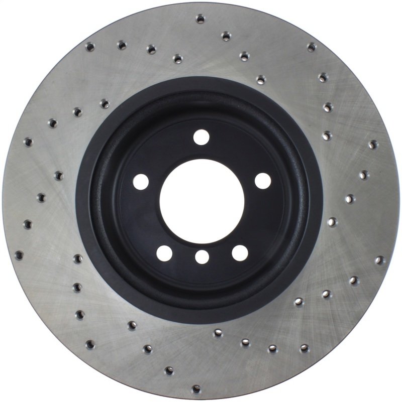 BMW 135i Brake Rotor (1) - Rear Left - Stoptech - Drilled Sport - Black - `08-`13