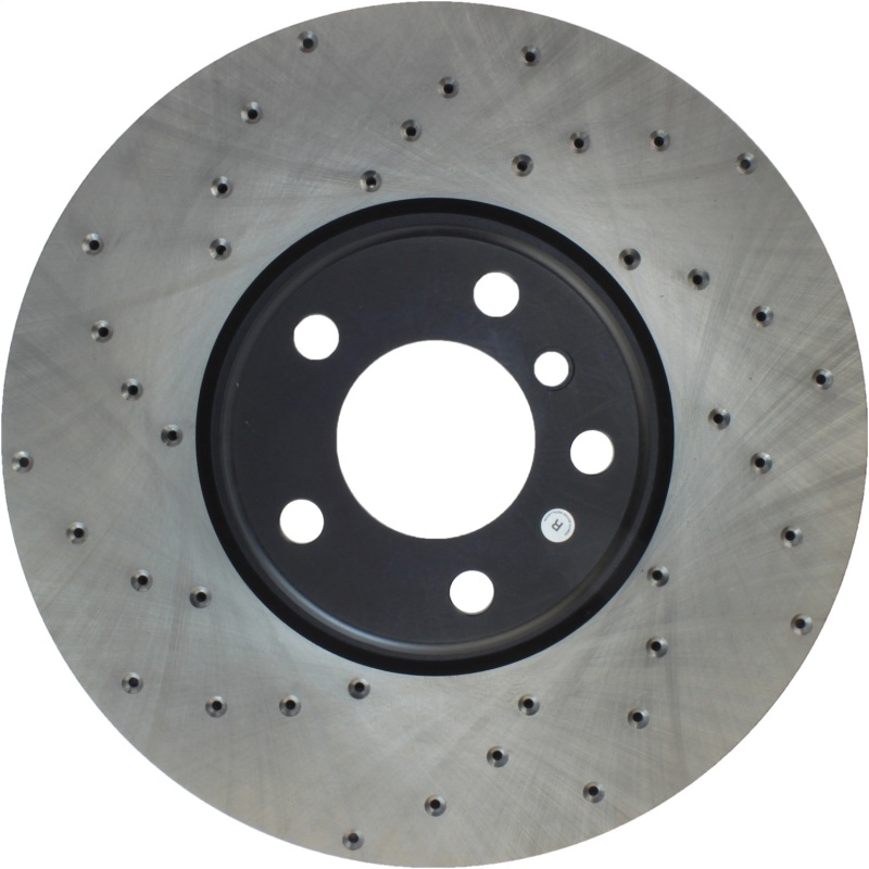 BMW 5 Series Brake Rotor (1) - Front Right - Stoptech - Sport Cryo Drilled - Black E-Coat - `11-`17