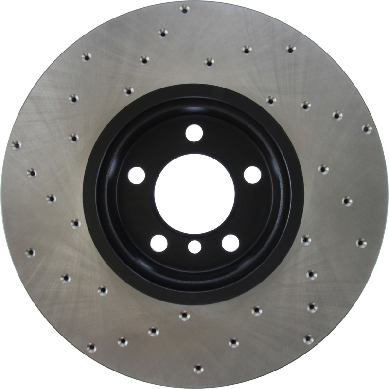 BMW 335i Brake Rotor (1) - Front Left - Stoptech - Sport Cryo Drilled - Black - `12-`15