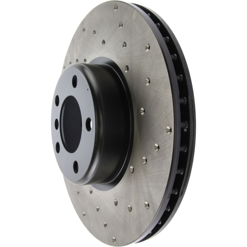 BMW 335i Brake Rotor (1) - Front Left - Stoptech - Sport Cryo Drilled - Black - `12-`15