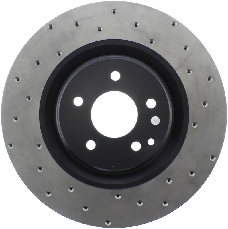 Mercedes-Benz C55 AMG Brake Rotor (1) - Front Left - Stoptech - Drilled Sport - Black - `05-`06