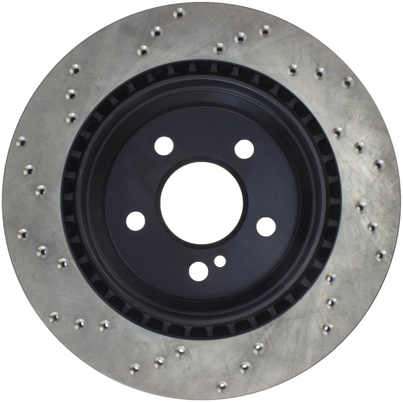 Mercedes-Benz E550 Brake Rotor (1) - Rear Left - Stoptech - Sport Drilled - Black E-Coated - `07-`09