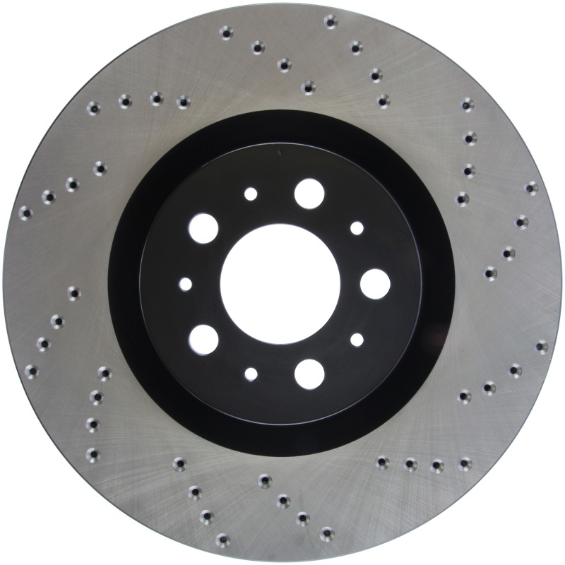 Volvo S60 Brake Rotor (1) - Front Left - Stoptech - Drilled Sport - Black - `04-`07