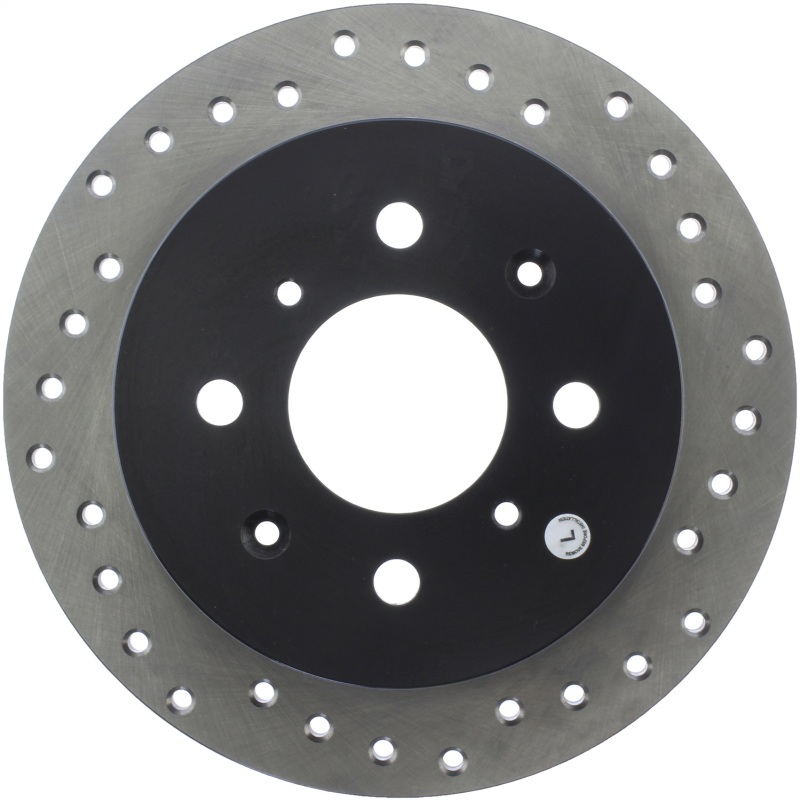 Acura Integra Brake Rotor (1) - Left Rear - Stoptech - Drilled Sport Rotor, Black E-Coated - `90-`01 Acura Integra Brake Rotor (1) - Left Rear - Stoptech - Drilled Sport Rotor, Black E-Coated - `90-`01