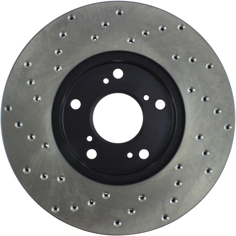 Honda Accord Brake Rotor (1) - Front Left - Stoptech - Cryo Drilled Sport with Black E-Coat - Black - `98-`17