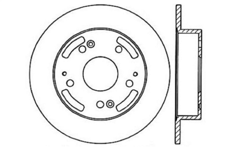 Acura Integra Brake Rotor (1) - Rear Right - Stoptech - Sport Cross Drilled - Black - `97-`01 Acura Integra Brake Rotor (1) - Rear Right - Stoptech - Sport Cross Drilled - Black - `97-`01