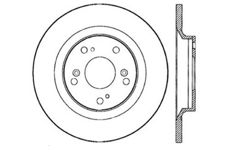 Honda S2000 Brake Rotor (1) - Rear Left - Stoptech - Drilled Sport - Black - `00-`09 Honda S2000 Brake Rotor (1) - Rear Left - Stoptech - Drilled Sport - Black - `00-`09