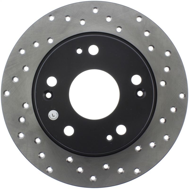 Acura TSX Brake Rotor (1) - Rear Left - Stoptech - Sport Cross-Drilled, Black E-Coated - Black - `04-`08 Acura TSX Brake Rotor (1) - Rear Left - Stoptech - Sport Cross-Drilled, Black E-Coated - Black - `04-`08
