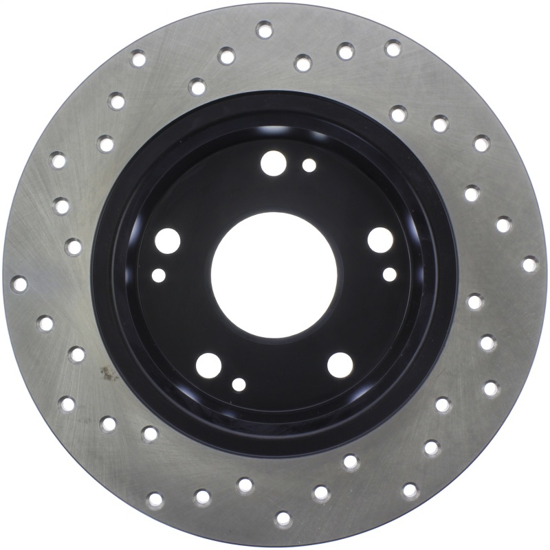 Honda Accord Brake Rotor (1) - Rear Left - Stoptech - Sport Cross-Drilled, Black E-Coated - Black - `03-`07